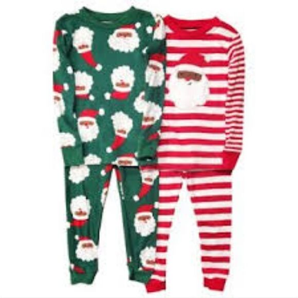 Carter's Toddler Boys Santa Stripe Christmas 100% Cotton Pajama Set, 4pc - Picture 1 of 8
